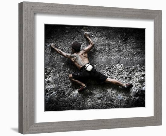 Warming Up on Echo Wall - Harau Valley, Indonesia.-Dan Holz-Framed Photographic Print