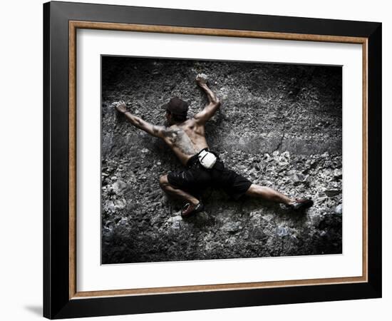 Warming Up on Echo Wall - Harau Valley, Indonesia.-Dan Holz-Framed Photographic Print