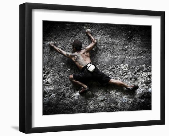 Warming Up on Echo Wall - Harau Valley, Indonesia.-Dan Holz-Framed Photographic Print