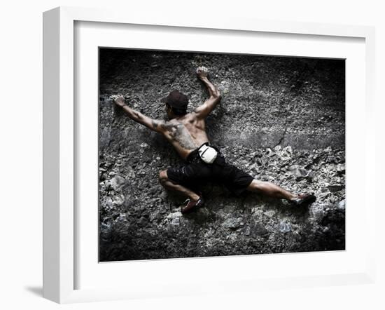 Warming Up on Echo Wall - Harau Valley, Indonesia.-Dan Holz-Framed Photographic Print