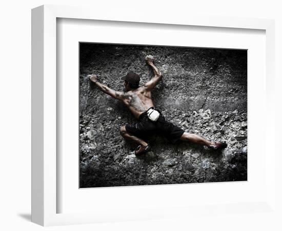 Warming Up on Echo Wall - Harau Valley, Indonesia.-Dan Holz-Framed Photographic Print