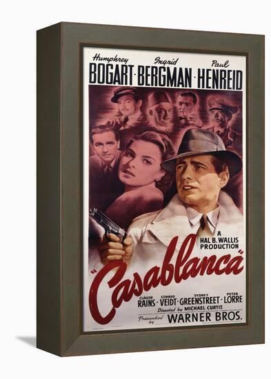 Warner Brothers Poster for the Film 'Casablanca', 1942-null-Framed Premier Image Canvas