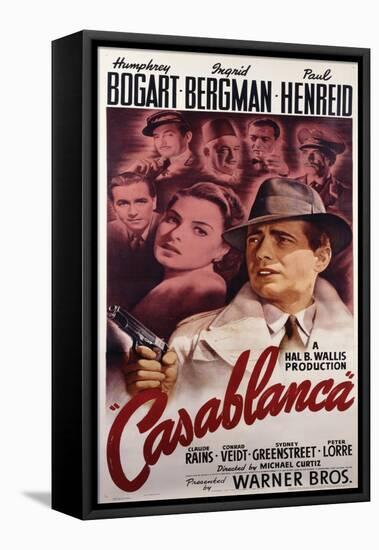 Warner Brothers Poster for the Film 'Casablanca', 1942-null-Framed Premier Image Canvas