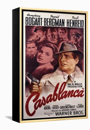 Warner Brothers Poster for the Film 'Casablanca', 1942-null-Framed Premier Image Canvas