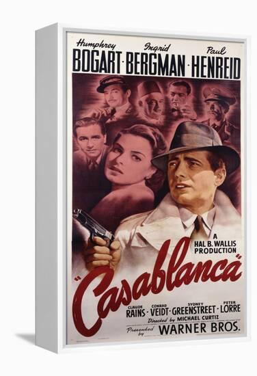 Warner Brothers Poster for the Film 'Casablanca', 1942-null-Framed Premier Image Canvas