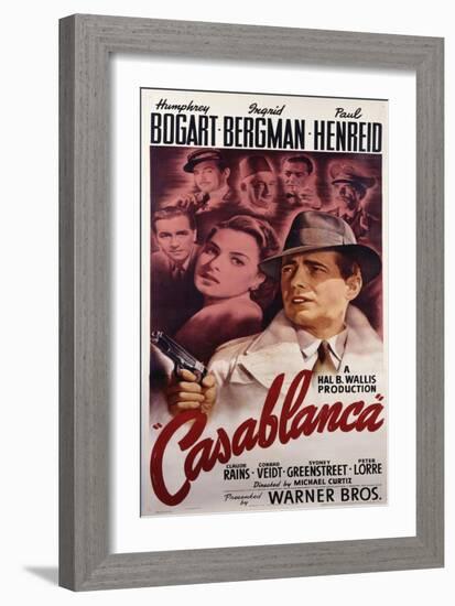 Warner Brothers Poster for the Film 'Casablanca', 1942-null-Framed Giclee Print