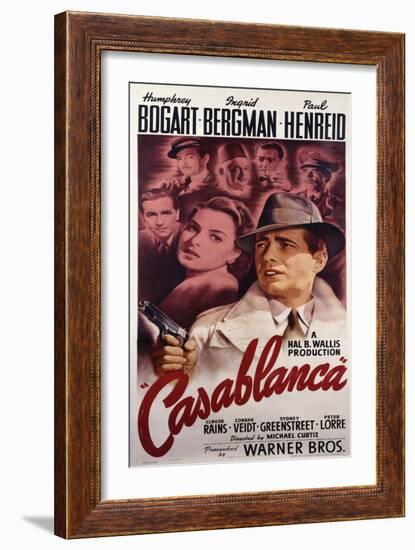 Warner Brothers Poster for the Film 'Casablanca', 1942-null-Framed Giclee Print