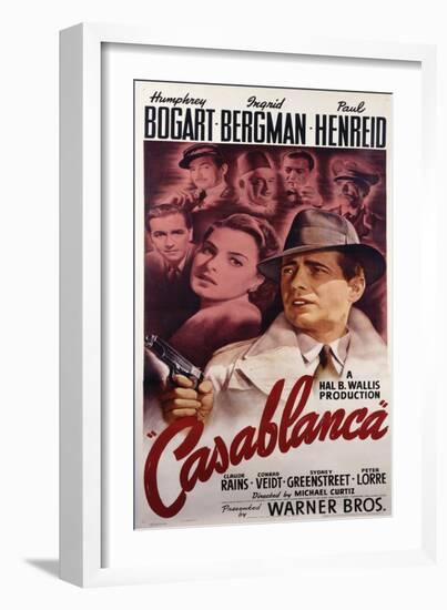 Warner Brothers Poster for the Film 'Casablanca', 1942-null-Framed Giclee Print