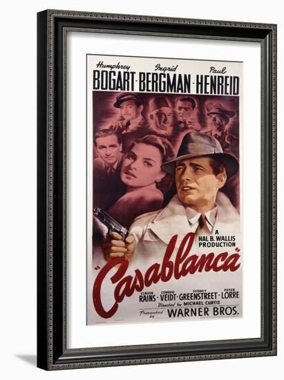 Warner Brothers Poster for the Film 'Casablanca', 1942-null-Framed Giclee Print