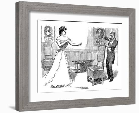 Warning, 1900-Charles Dana Gibson-Framed Giclee Print