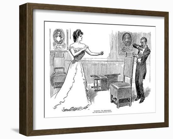 Warning, 1900-Charles Dana Gibson-Framed Giclee Print