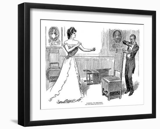 Warning, 1900-Charles Dana Gibson-Framed Giclee Print