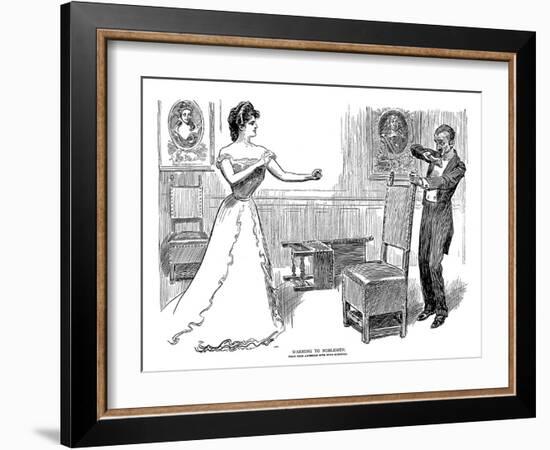 Warning, 1900-Charles Dana Gibson-Framed Giclee Print