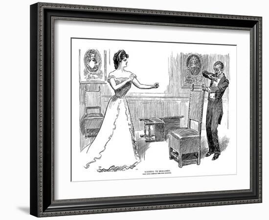 Warning, 1900-Charles Dana Gibson-Framed Giclee Print