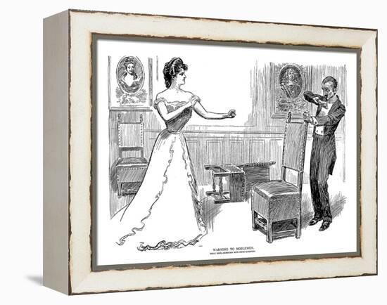 Warning, 1900-Charles Dana Gibson-Framed Premier Image Canvas