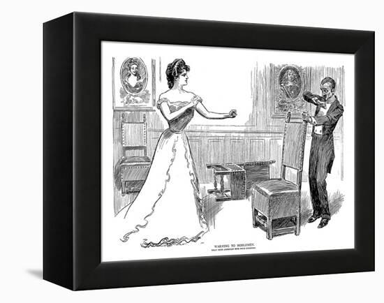 Warning, 1900-Charles Dana Gibson-Framed Premier Image Canvas