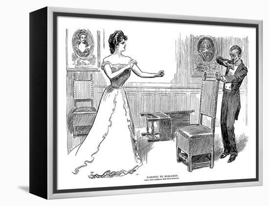 Warning, 1900-Charles Dana Gibson-Framed Premier Image Canvas