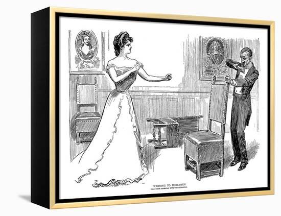 Warning, 1900-Charles Dana Gibson-Framed Premier Image Canvas