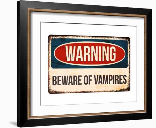 Warning - Beware of Vampires-null-Framed Art Print