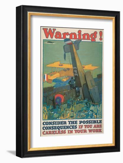 Warning! Consider The Possible Consequences If You Are Careless In Your Work-L^n^ Britton-Framed Premium Giclee Print