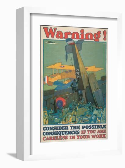 Warning! Consider The Possible Consequences If You Are Careless In Your Work-L^n^ Britton-Framed Premium Giclee Print