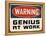 Warning - Genius at Work-Real Callahan-Framed Stretched Canvas