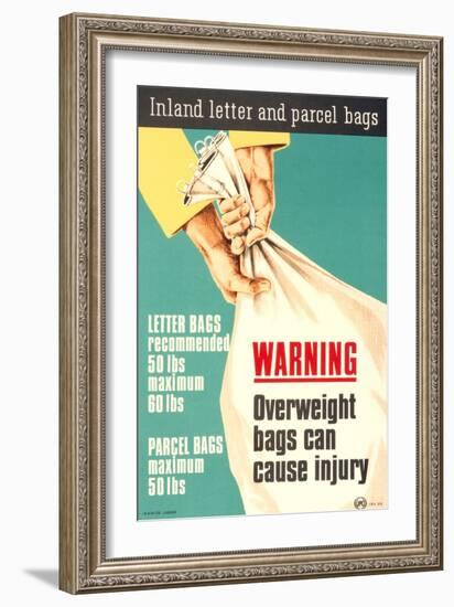 Warning Overweight Bags Can Cause Injury-null-Framed Art Print