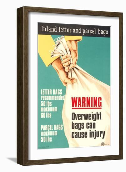 Warning Overweight Bags Can Cause Injury-null-Framed Art Print