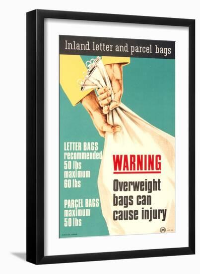 Warning Overweight Bags Can Cause Injury-null-Framed Art Print