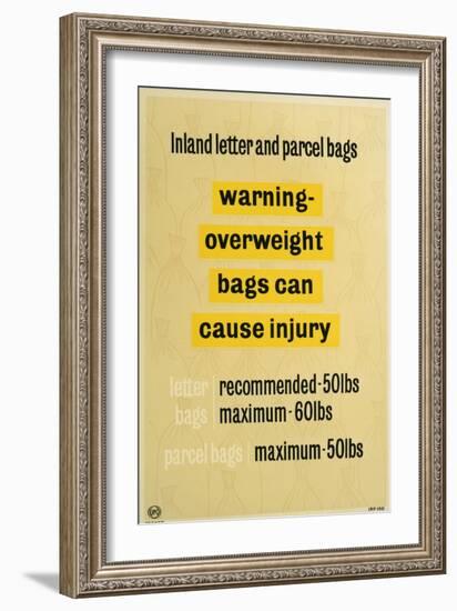 Warning Overweight Bags Can Cause Injury-null-Framed Art Print