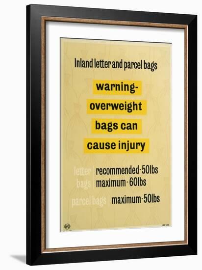 Warning Overweight Bags Can Cause Injury-null-Framed Art Print