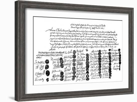 Warrant for the Execution of King Charles, 1648-null-Framed Giclee Print