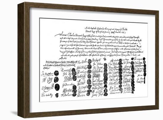 Warrant for the Execution of King Charles, 1648-null-Framed Giclee Print