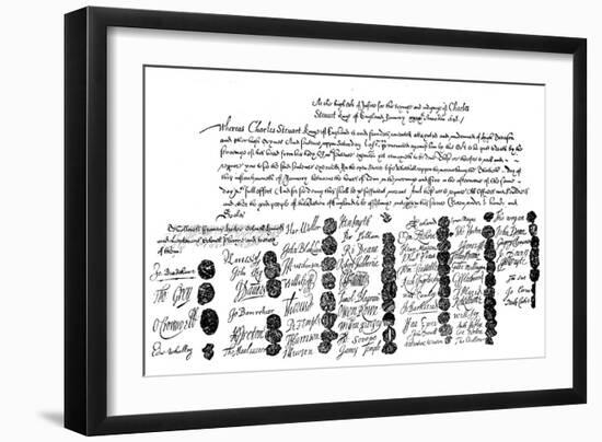 Warrant for the Execution of King Charles, 1648-null-Framed Giclee Print