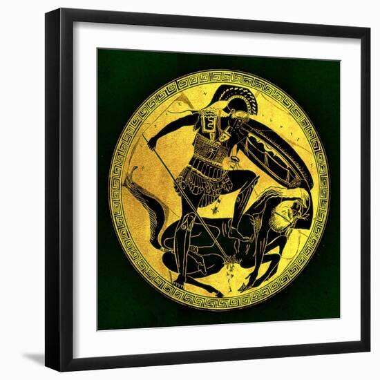 Warrior and Centaur, Illustration from 'Greek Vase Paintings'-English-Framed Giclee Print
