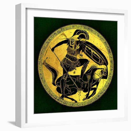 Warrior and Centaur, Illustration from 'Greek Vase Paintings'-English-Framed Giclee Print