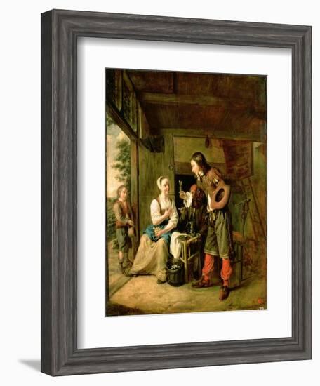 Warrior and Servant, 1653-Pieter de Hooch-Framed Giclee Print