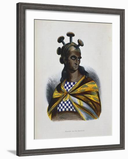 Warrior from the Sandwich Islands, Polynesia, 1843-1844-null-Framed Giclee Print