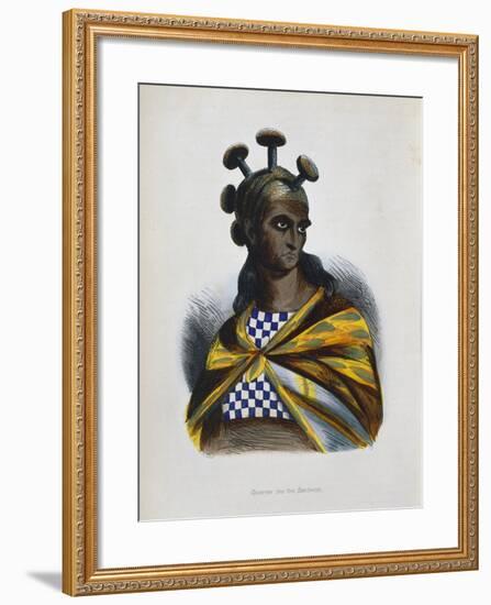 Warrior from the Sandwich Islands, Polynesia, 1843-1844-null-Framed Giclee Print