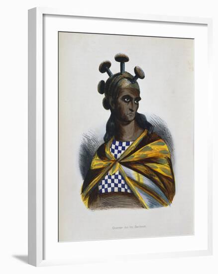 Warrior from the Sandwich Islands, Polynesia, 1843-1844-null-Framed Giclee Print