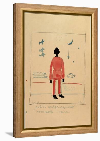 Warrior Illustration for a Costume for the Opera the Victory on the Sun by Alexei Kroutchenykh (18-Kazimir Severinovich Malevich-Framed Premier Image Canvas