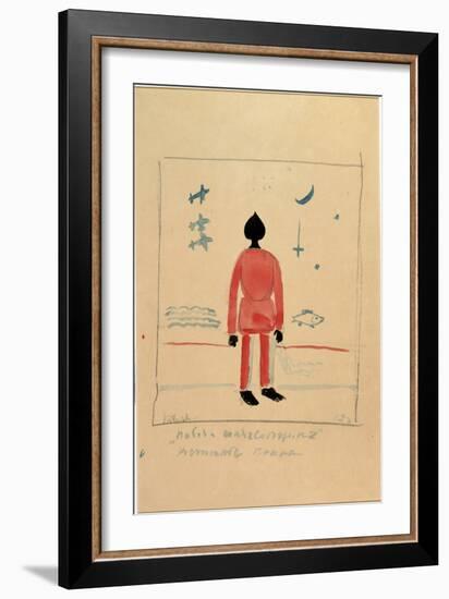 Warrior Illustration for a Costume for the Opera the Victory on the Sun by Alexei Kroutchenykh (18-Kazimir Severinovich Malevich-Framed Giclee Print