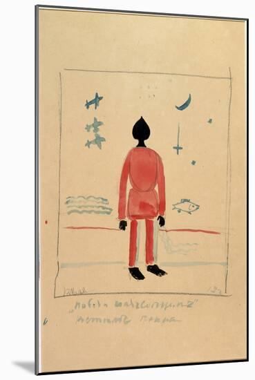Warrior Illustration for a Costume for the Opera the Victory on the Sun by Alexei Kroutchenykh (18-Kazimir Severinovich Malevich-Mounted Giclee Print