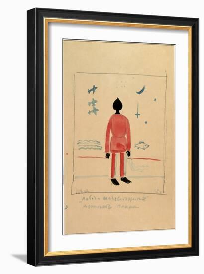 Warrior Illustration for a Costume for the Opera the Victory on the Sun by Alexei Kroutchenykh (18-Kazimir Severinovich Malevich-Framed Giclee Print