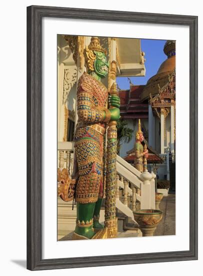 Warrior in Wat Chamongkron Royal Monastery, Pattaya City, Thailand, Southeast Asia, Asia-Richard Cummins-Framed Photographic Print