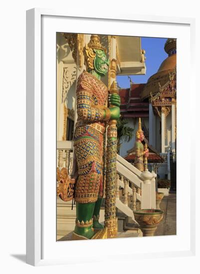 Warrior in Wat Chamongkron Royal Monastery, Pattaya City, Thailand, Southeast Asia, Asia-Richard Cummins-Framed Photographic Print