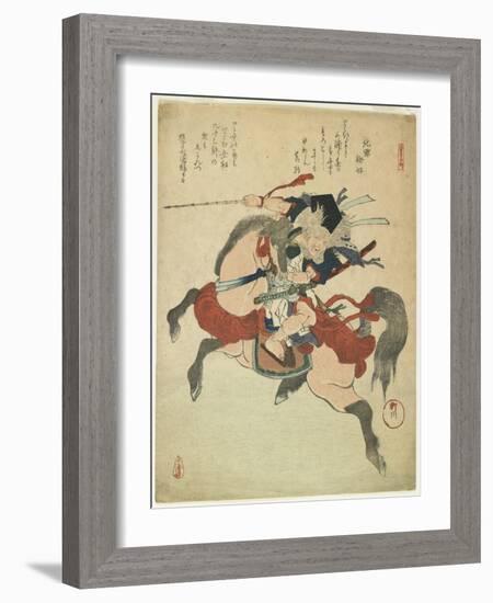 Warrior on His Horse-Yanagawa Shigenobu-Framed Giclee Print