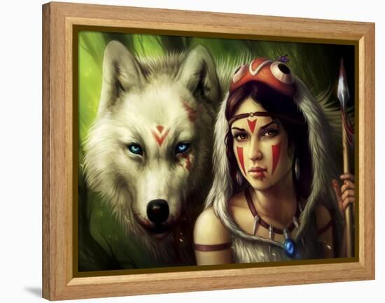 Warrior Princess-JoJoesArt-Framed Premier Image Canvas