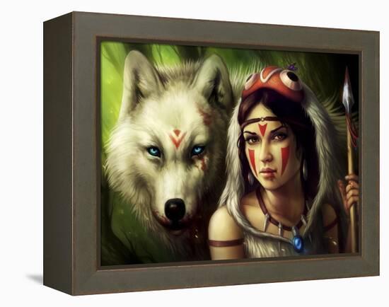 Warrior Princess-JoJoesArt-Framed Premier Image Canvas