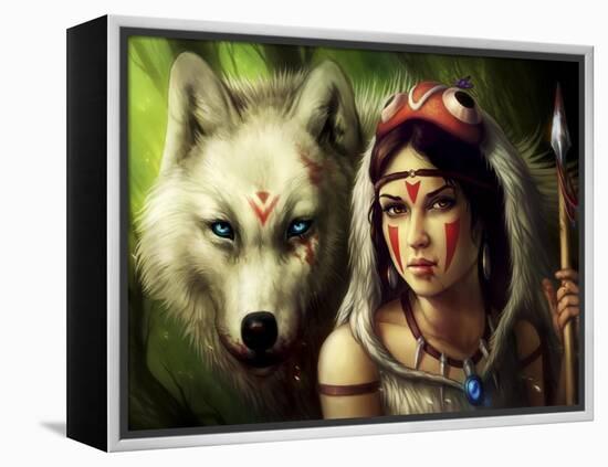 Warrior Princess-JoJoesArt-Framed Premier Image Canvas